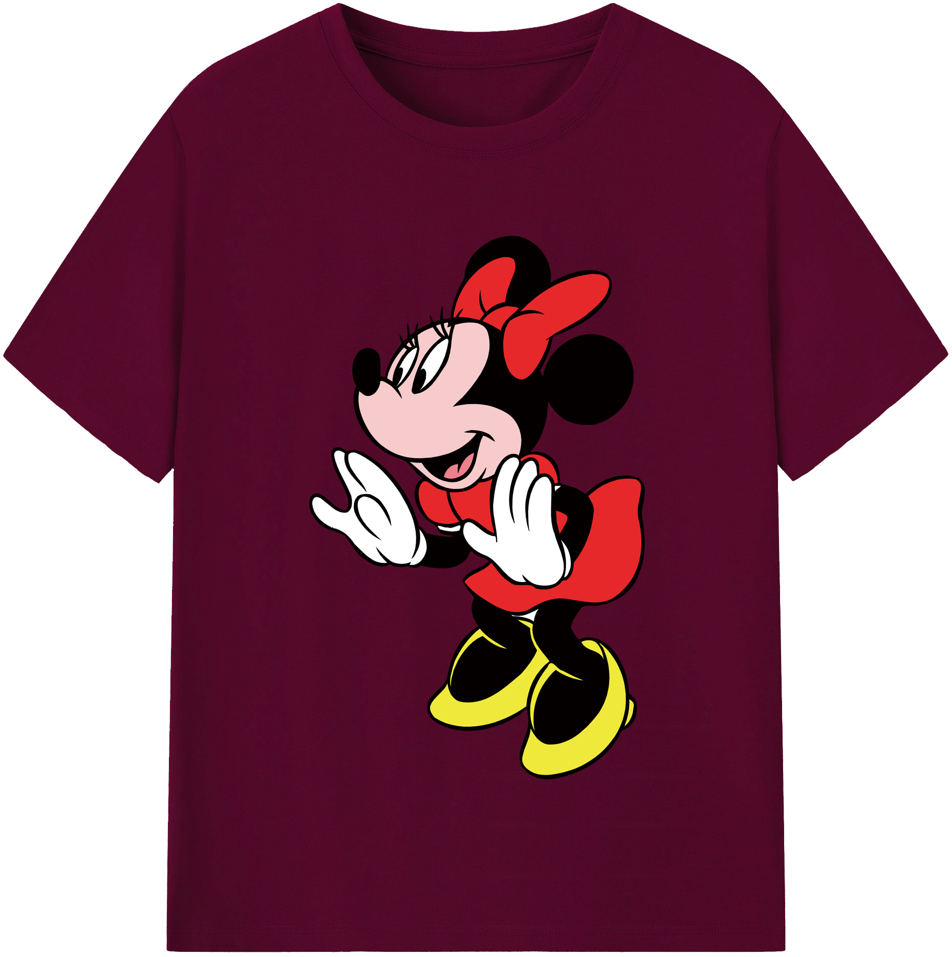 （画像用） ミッキーマウス Mickey Mouse レディースカジュアルプリントTシャツ（綿100％）